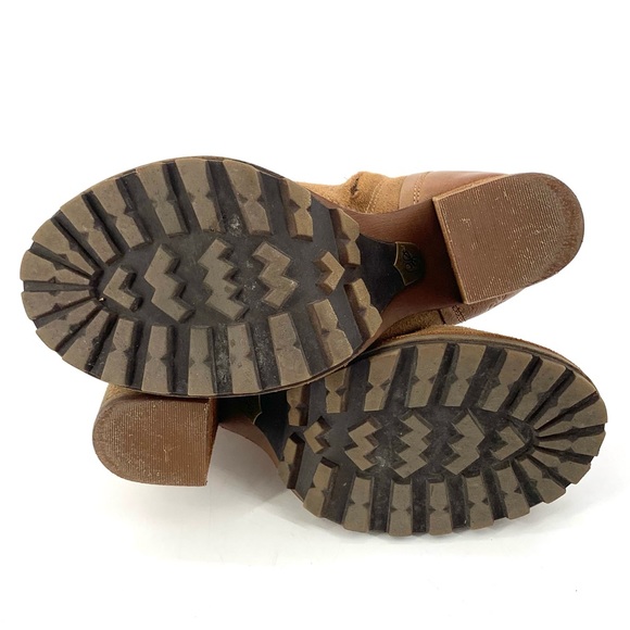 Sam Edelman Franklin Leather and Suede Heeled Ankle Boot In Whiskey Size 6 - Picture 8 of 12